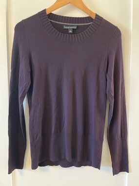 Banana Republic Merino Wool Deep Plum Crewneck Sweater